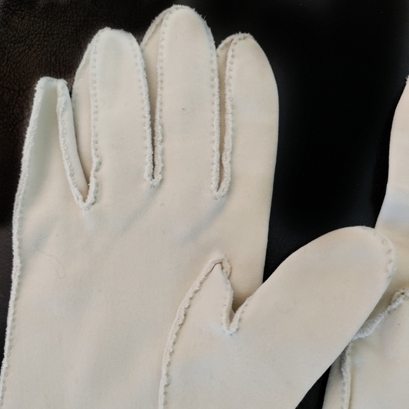 GLOVES Vintage Long Cream Off-White Retro Formal Fancy Costume Cosplay Large - Picture 8 of 11